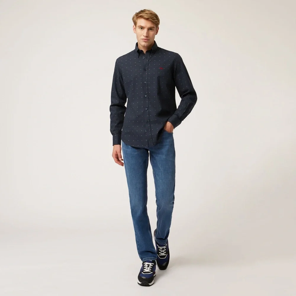 Harmont & Blaine 100% Navy Blue Patterned Shirt (Inv. #001) - Picture 3 of 14